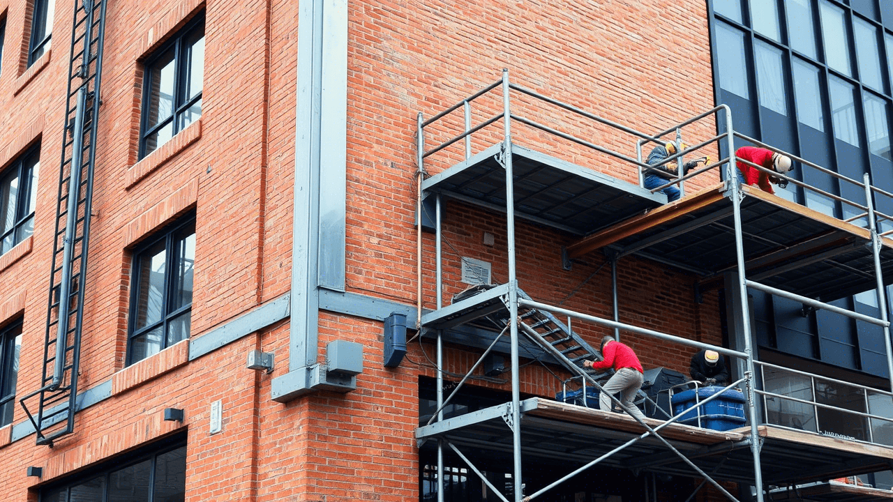 Усиление фасадов зданий металлоконструкциями при реконструкции